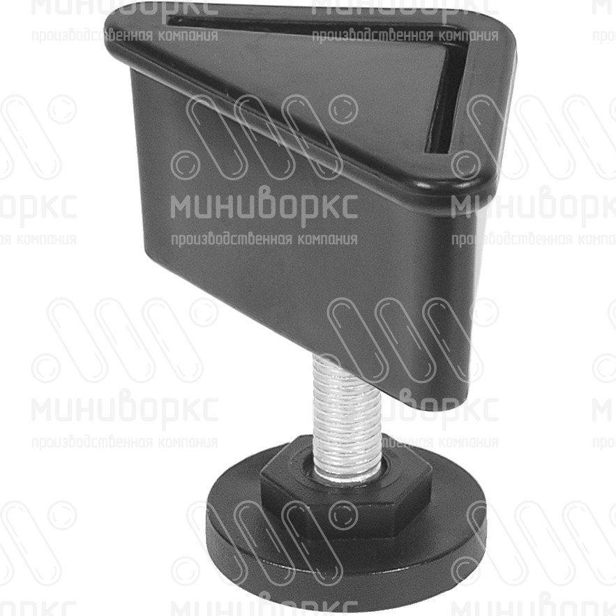 Комплект опоры под уголок 38х38, 40х40 мм и опоры с основанием Ø40 мм, под ключ 22 , цвет черный – U40-40M10.D40x40 - 1