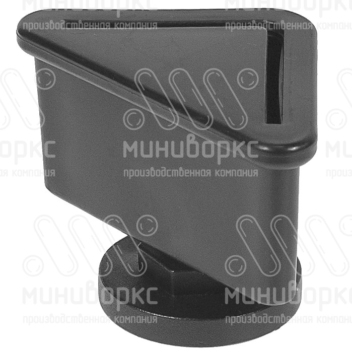 Комплект опоры под уголок 38х38, 40х40 мм и опоры с основанием Ø40 мм, под ключ 22 , цвет черный – U40-40M10.D40x40 - 2