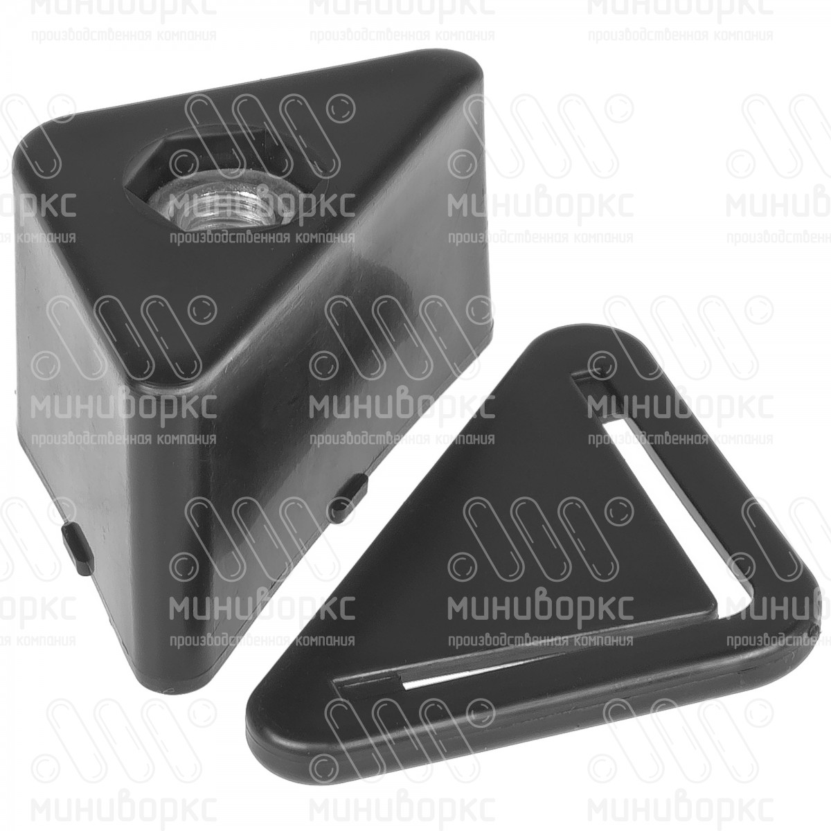 Комплект опоры под уголок 38х38, 40х40 мм и опоры с основанием Ø32 мм, цвет черный – U40-40M10.D32x30 - 7